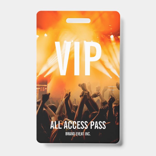 VIP All Access Pass Concert Event Badge (Front)