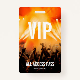 VIP All Access Pass Concert Event Badge