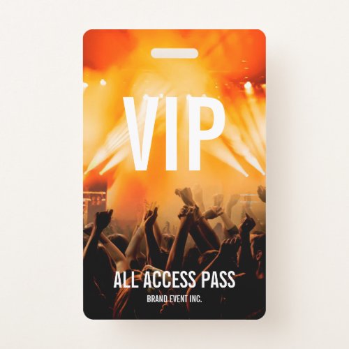 VIP All Access Pass Concert Event Badge