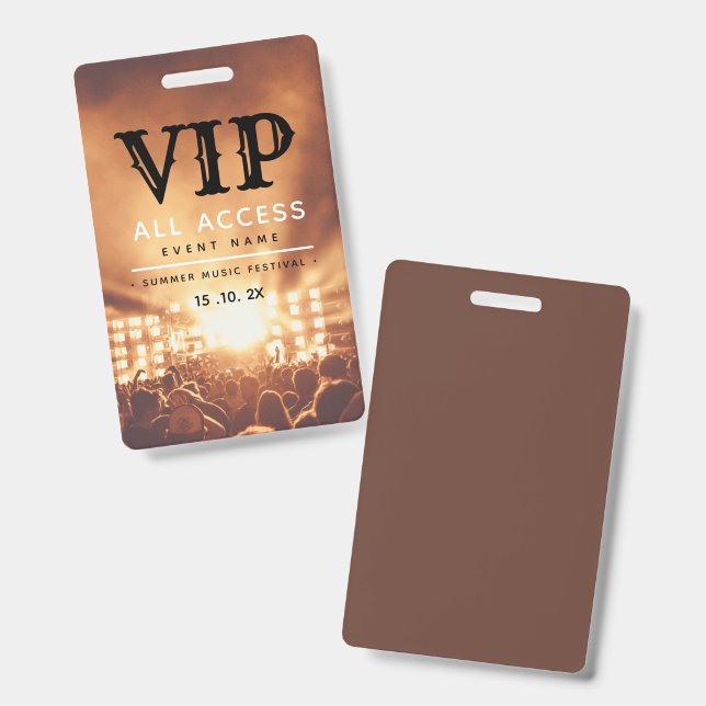 VIP All Access Pass Concert Festival Badge | Zazzle