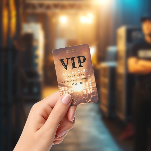 VIP All Access Pass Concert Festival Badge | Zazzle