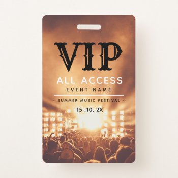 Vip All Access Pass Concert Festival Badge by AmazingDesignStore at Zazzle