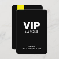 VIP All Access Pass Event ID Badge 3.5" x 5"