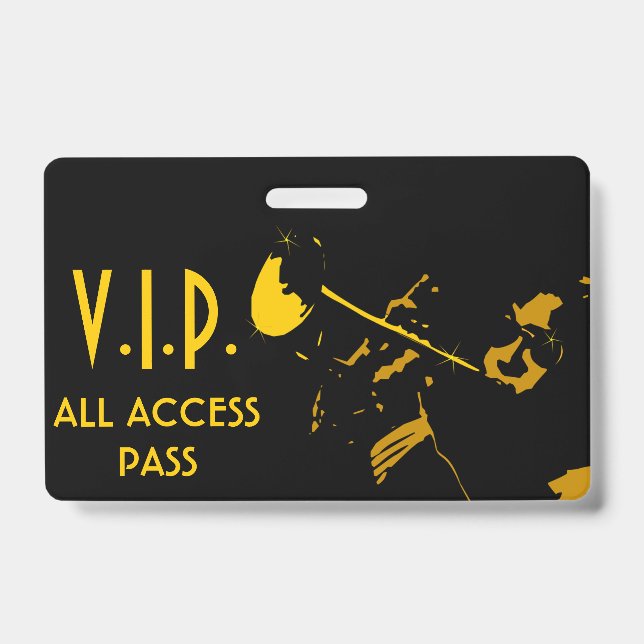 VIP All Access Pass for Musical Event Badge (Front)