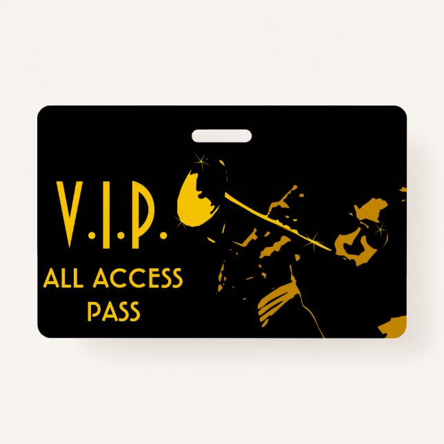 VIP All Access Pass for Musical Event Badge (Front)