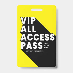 VIP All Access Pass Music Festival Badge