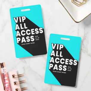 VIP All Access Pass Music Festival Badge Blue