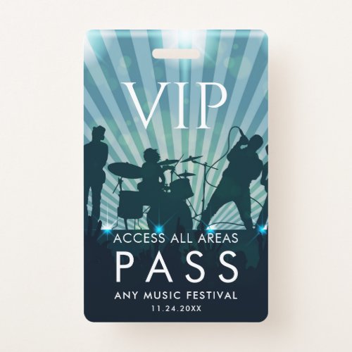VIP All Access Pass Music Festival Custom Badge