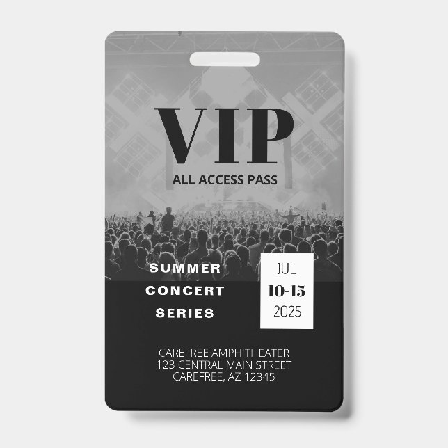 VIP All Access QR Code Concert Badge (Front)
