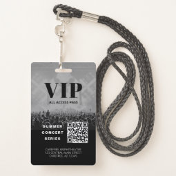 VIP All Access QR Code Concert Badge | Zazzle