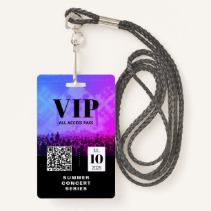 VIP All Access QR Code Concert Badge