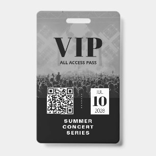 VIP All Access QR Code Event Badge