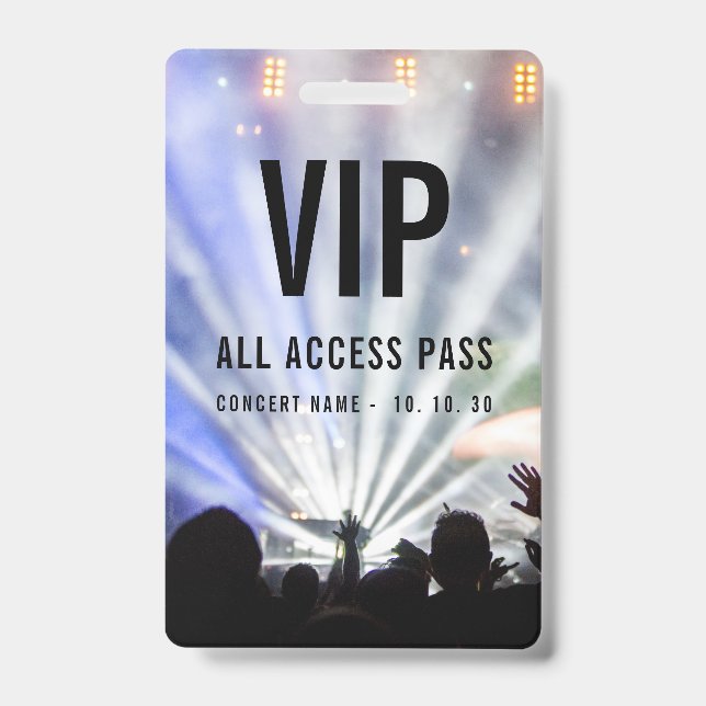 VIP All Access QR Code Pass Concert Badge (Front)