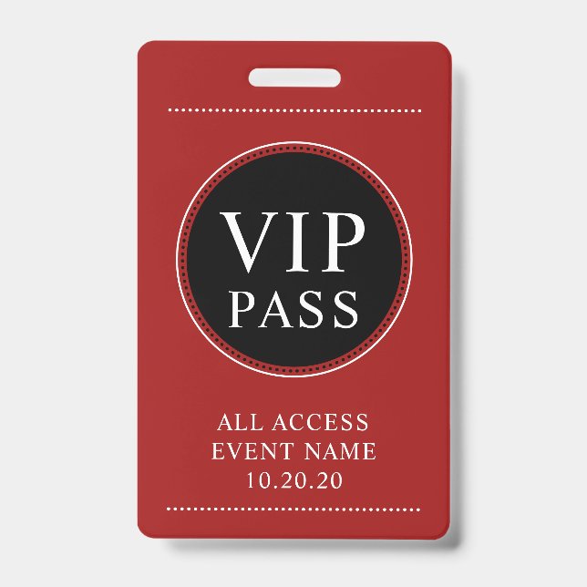 VIP All Access Red Badge (Front)