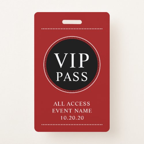 VIP All Access Red Badge