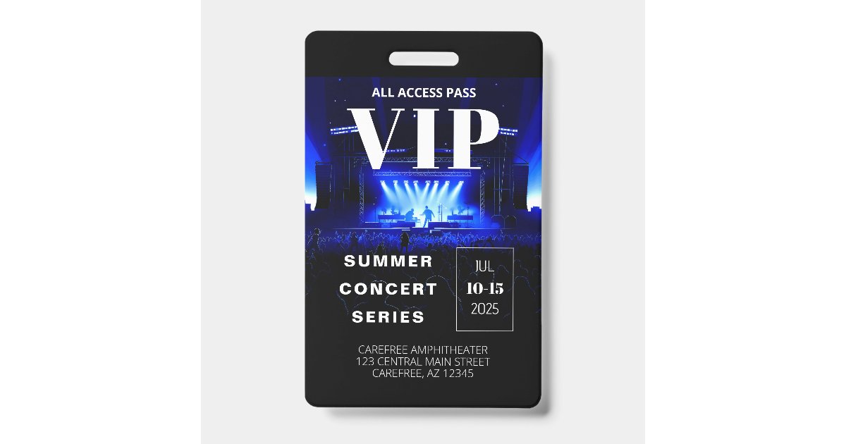 VIP Backstage Pass QR Code Concert Badge | Zazzle