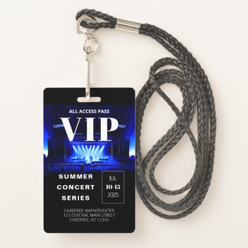 VIP Backstage Pass QR Code Concert Badge