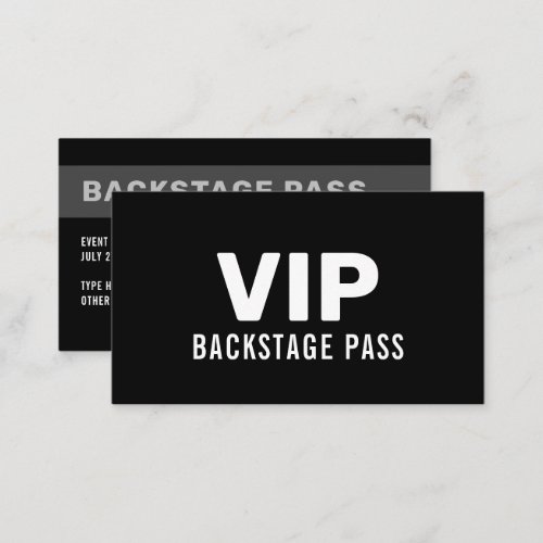 VIP Backstage Pass QR Code Event Details Ticket