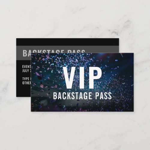 VIP Backstage Pass QR Code Event Photo Business Card