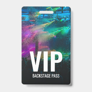 VIP Backstage Pass with QR Code ID Badge