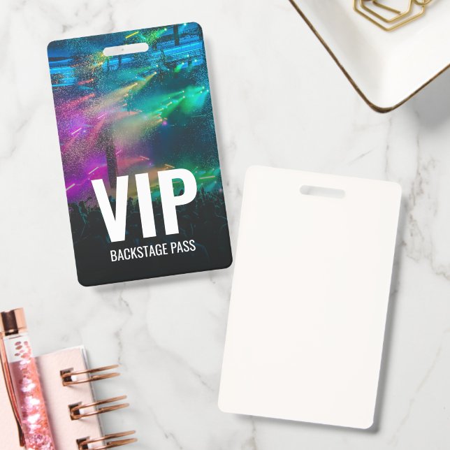VIP Backstage Pass with QR Code ID Badge | Zazzle