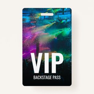 VIP Backstage Pass with QR Code ID Badge