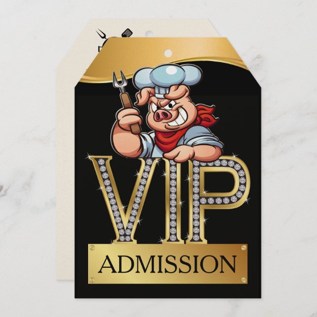 VIP Barbecue / Pig Pickin' Invitation (Front/Back)