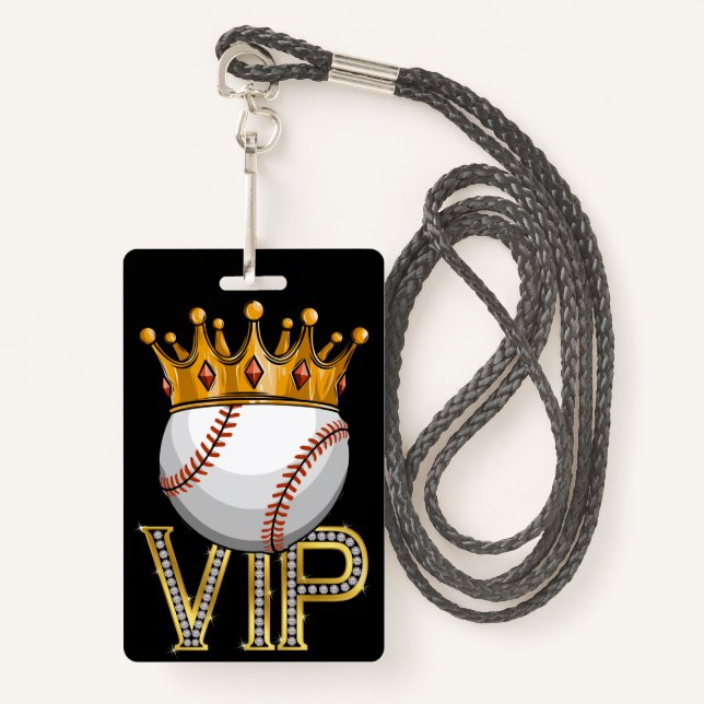 VIP Baseball Lanyard Badge (Front with Lanyard)