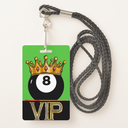 VIP Billiards _ Snooker Lanyard Badge