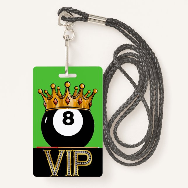 VIP Billiards - Snooker Lanyard Badge (Front with Lanyard)