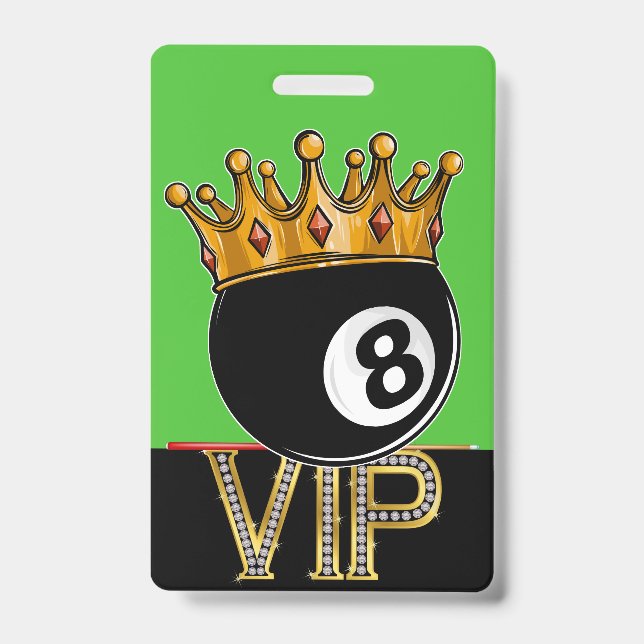 VIP Billiards - Snooker Lanyard Badge (Front)