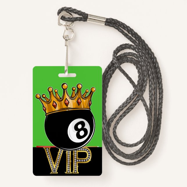 VIP Billiards - Snooker Lanyard Badge (Front with Lanyard)