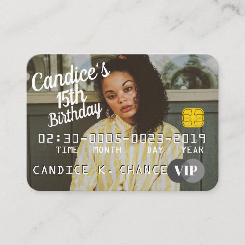 VIP Birthday Credit Card Photo Invitations