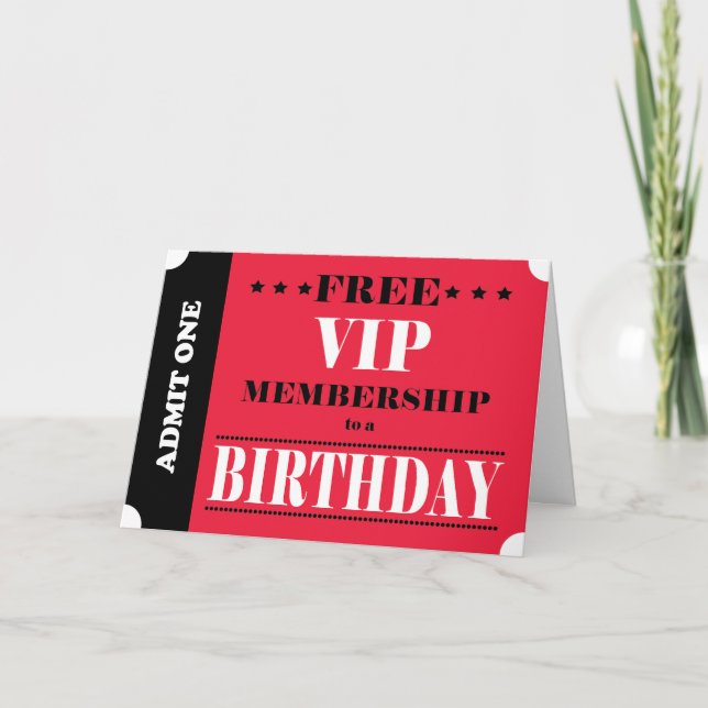 VIP Birthday Membership Card (Front)