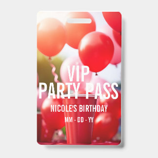 VIP Birthday Party Event Badge