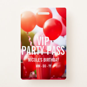 VIP Birthday Party Event Badge