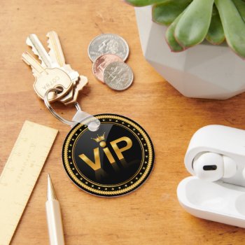 Vip Black And Gold Club Membership Pass  Keychain by sunnymars at Zazzle