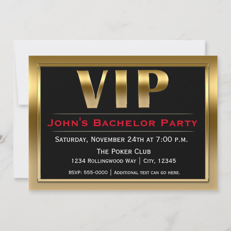 VIP Black & Gold Luxury Party Invitation | Zazzle
