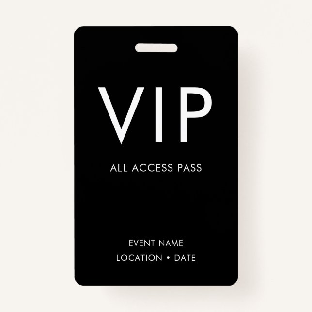 VIP Black & White Minimalist  Badge (Front)