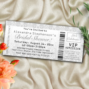 VIP Bridal Shower Admission Ticket Invitation