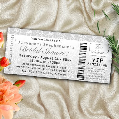 VIP Bridal Shower Admission Ticket Invitation