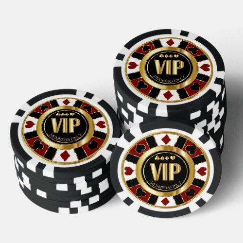 VIP Casino Poker Chip Las Vegas _ Red  Gold