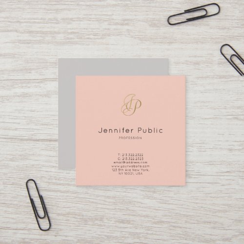 VIP Ceo Director Manager Elegant Salon Luxury Square Business Card