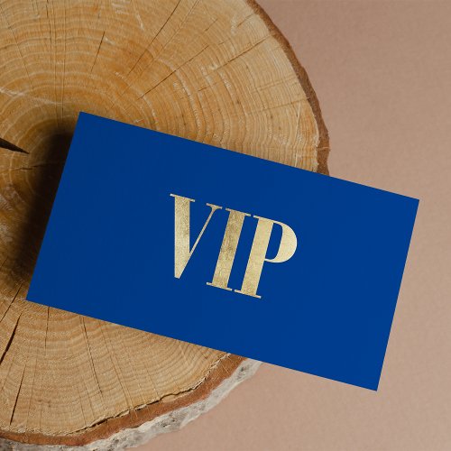 VIP Chic Quote Classic Blue Gold Typography Text Business Card