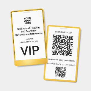 VIP Conference Corporate Business QR Logo Badge