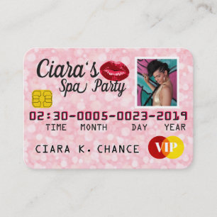 VIP Credit Card Sparkling Pink Photo Invitations