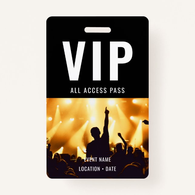 VIP Custom Event or Concert Name All Access  Badge (Front)