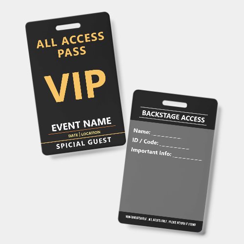 VIP Event Badge – All Access Pass Design