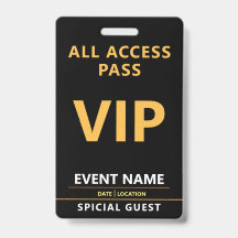 VIP Event Badge – All Access Pass Design