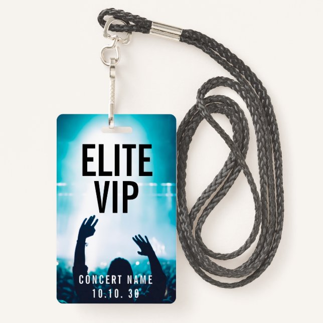 VIP Event Photo Custom Name Concert Badge (Back with Lanyard)
